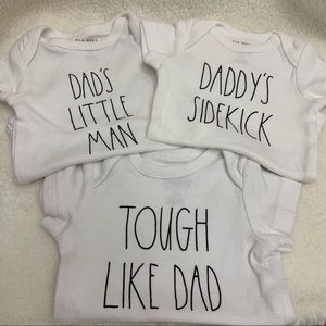 Rae Dunn Baby 3pc “Dad” onesies 0-3 Months